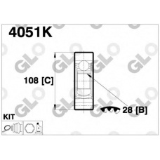 4051K GLO Шарнирный комплект, приводной вал