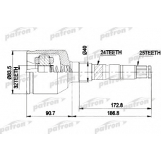 PCV9537 PATRON Шарнирный комплект, приводной вал