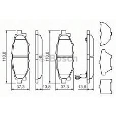 0 986 494 444 BOSCH Комплект тормозных колодок, дисковый тормоз