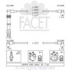 4.9366 FACET Ккомплект проводов зажигания