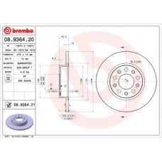 08.9364.21 BREMBO Тормозной диск