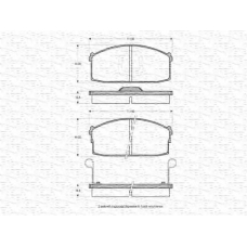 363702160696 MAGNETI MARELLI Комплект тормозных колодок, дисковый тормоз