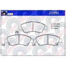 21091 GALFER Комплект тормозных колодок, дисковый тормоз