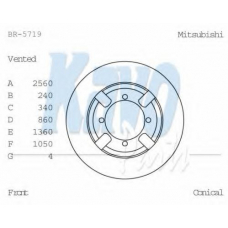 BR-5719 KAVO PARTS Тормозной диск