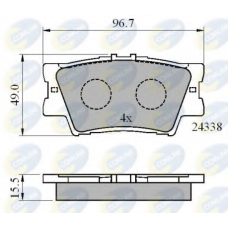 CBP01581 COMLINE Комплект тормозных колодок, дисковый тормоз