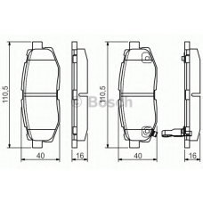 0 986 495 135 BOSCH Комплект тормозных колодок, дисковый тормоз