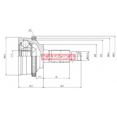 6992 KAMOKA Шарнирный комплект, приводной вал
