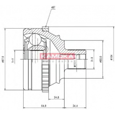 6740 KAMOKA Шарнирный комплект, приводной вал