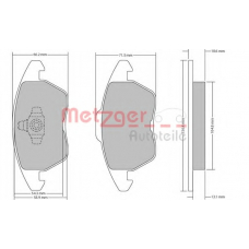 1170211 METZGER Комплект тормозных колодок, дисковый тормоз
