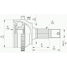 CVJ5626.10 OPEN PARTS Шарнирный комплект, приводной вал