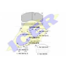 151254-073 ICER Комплект тормозных колодок, дисковый тормоз