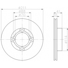 8DD 355 109-101 HELLA Тормозной диск