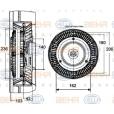 8MV 376 758-451 HELLA Сцепление, вентилятор радиатора