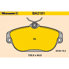 BA2181 BARUM Комплект тормозных колодок, дисковый тормоз