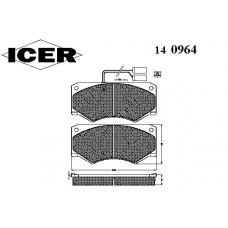 140964 ICER Комплект тормозных колодок, дисковый тормоз