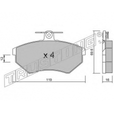 052.0 TRUSTING Комплект тормозных колодок, дисковый тормоз