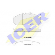151405 G ICER Комплект тормозных колодок, дисковый тормоз