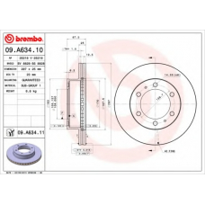 09.A634.10 BREMBO Тормозной диск