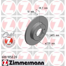 600.1050.20 ZIMMERMANN Тормозной диск