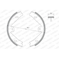 152-2498 WEEN Комплект тормозных колодок, стояночная тормозная с