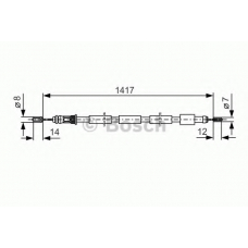 1 987 477 273 BOSCH Трос, стояночная тормозная система