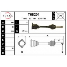 T68201 EAI Приводной вал