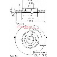 24928 E METZGER Тормозной диск