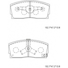 KD3743 ASIMCO Комплект тормозных колодок, дисковый тормоз