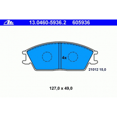 13.0460-5936.2 ATE Комплект тормозных колодок, дисковый тормоз