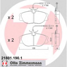 21801.190.1 ZIMMERMANN Комплект тормозных колодок, дисковый тормоз