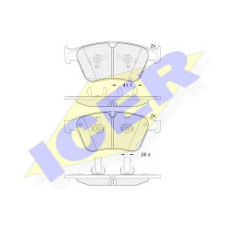 182085 ICER Комплект тормозных колодок, дисковый тормоз