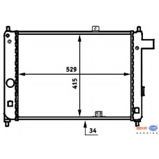 8MK 376 713-361 HELLA Радиатор, охлаждение двигателя