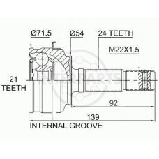 OJ-0588 InterParts Шарнирный комплект, приводной вал