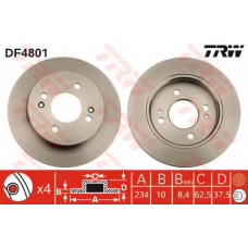 DF4801 TRW Тормозной диск