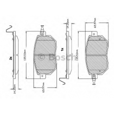 F 03B 150 121 BOSCH Комплект тормозных колодок, дисковый тормоз