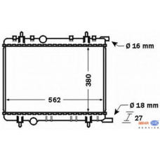 8MK 376 767-071 HELLA Радиатор, охлаждение двигателя