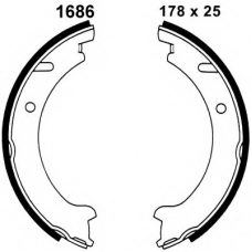 01686 BSF Комплект тормозных колодок, стояночная тормозная с