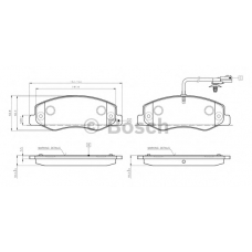 0 986 TB3 132 BOSCH Комплект тормозных колодок, дисковый тормоз