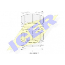 182051 ICER Комплект тормозных колодок, дисковый тормоз