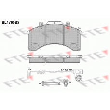 BL1765B2 FTE Комплект тормозных колодок, дисковый тормоз