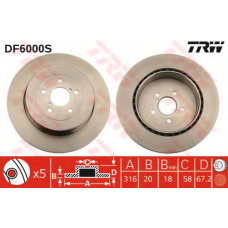 DF6000S TRW Тормозной диск