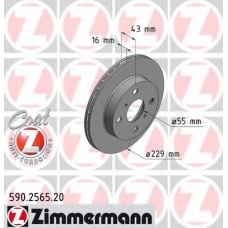 590.2565.20 ZIMMERMANN Тормозной диск