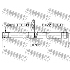 0212-N16RH FEBEST Приводной вал