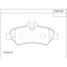 KD7513F ASIMCO Комплект тормозных колодок, дисковый тормоз