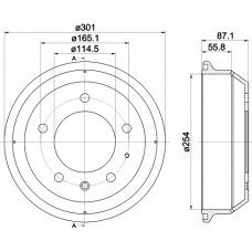 8DT 355 302-441 HELLA PAGID Тормозной барабан