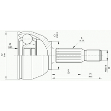 CVJ5654.10 OPEN PARTS Шарнирный комплект, приводной вал