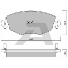 BPFO-1005 AISIN Комплект тормозных колодок, дисковый тормоз