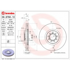 09.9760.10 BREMBO Тормозной диск