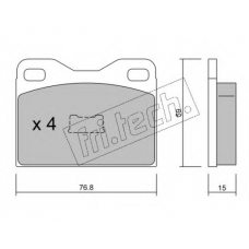 017.0 fri.tech. Комплект тормозных колодок, дисковый тормоз
