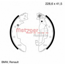MG 400 METZGER Комплект тормозных колодок